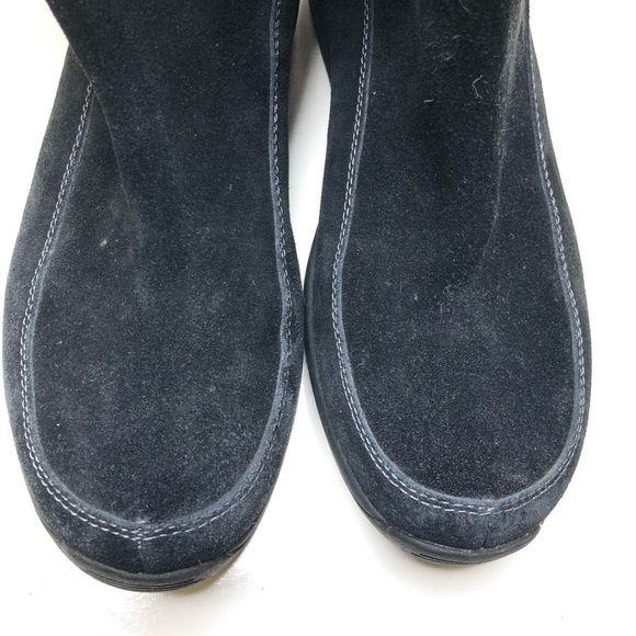 Timberland Suede Hollyberry Pull-On Winter Boot Faux Fur Trim Black 6.5 - Picture 4 of 8